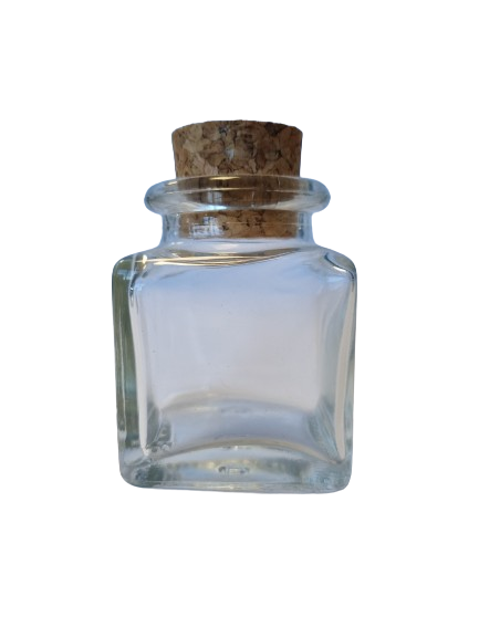 FRASCO TRANSPARENTE CON TAPA CORCHO