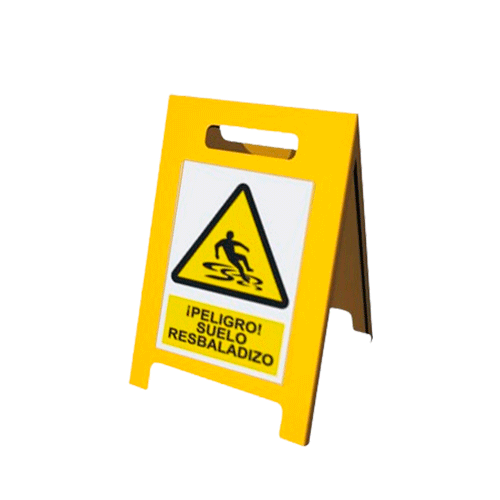 CABALLETE PLEGABLE DE SEÑALIZACION PVC AMARILLO