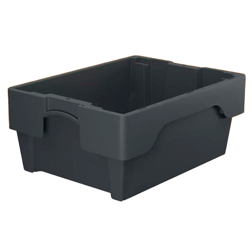 CUBETA CERRADA APILABLE ENCAJABLE 400X300X170 GRI