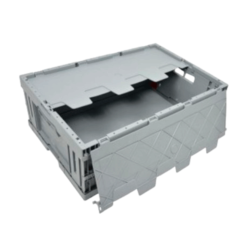 [4000001012] CUBETA PLEGABLE GRIS CON TAPA 600x400x223mm