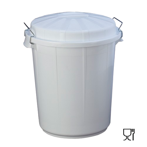 CUBO INDUSTRIAL CON TAPA BLANCO ENG.MET 95L